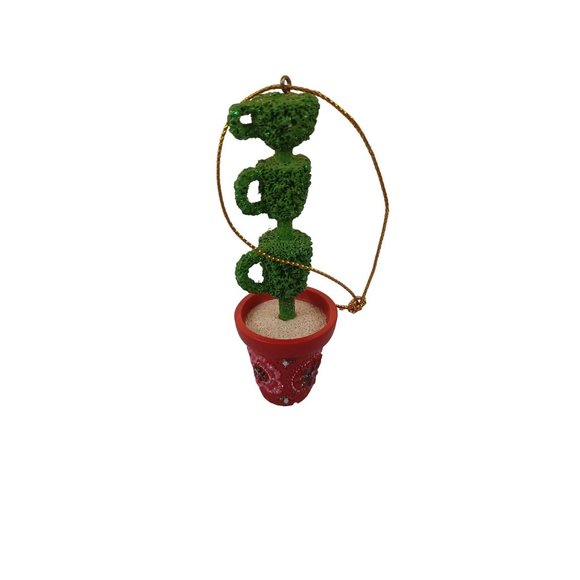 New Topiary Tree Ceramic 2.5" Starbucks Coffee Cup Holiday Ornament Potted Plant - Picture 2 of 6